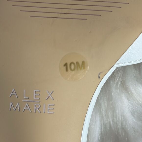 Alex Marie Samara White Leather T-Strap Heels Sz 10 - Picture 5 of 6